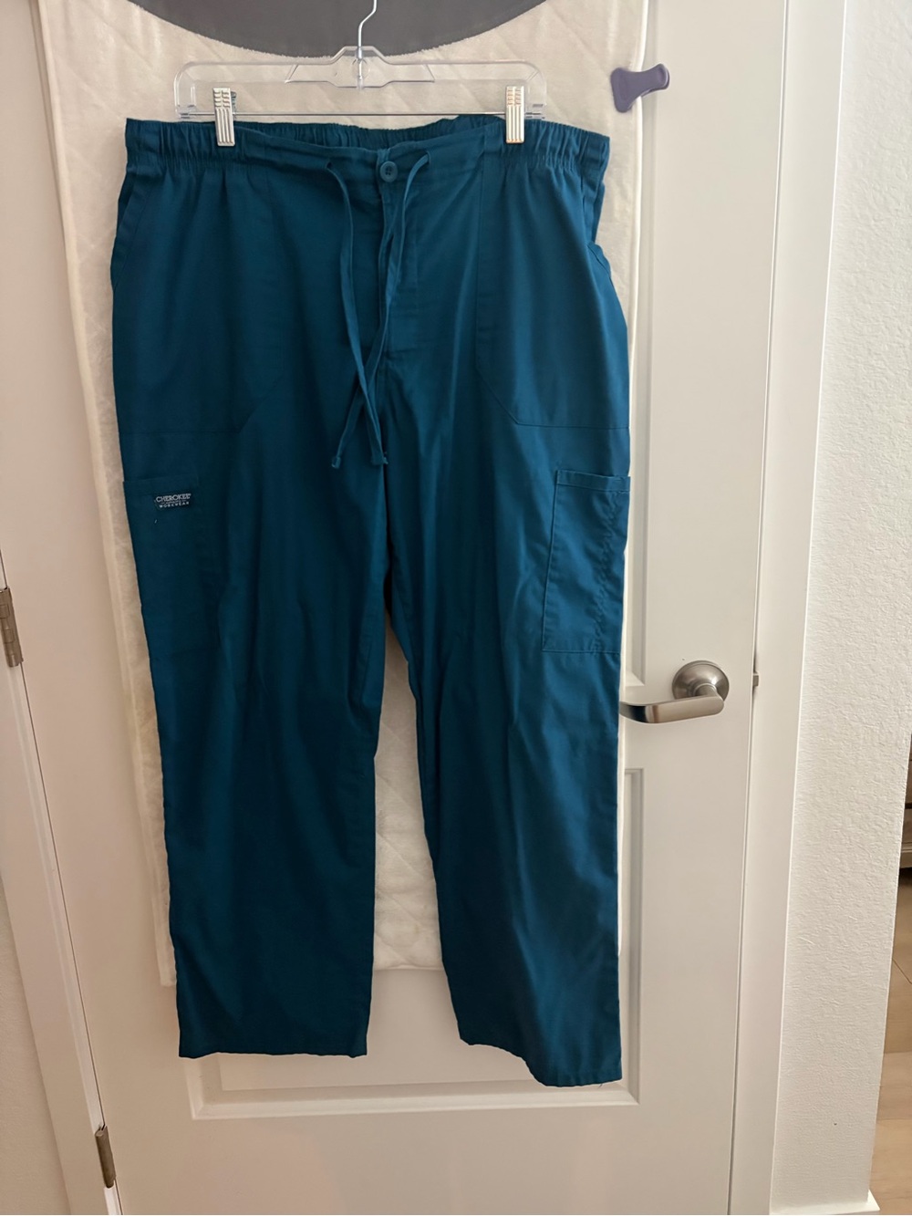 Men's Cargo Drawstring Pants in Teal - Lightweight Utility Style